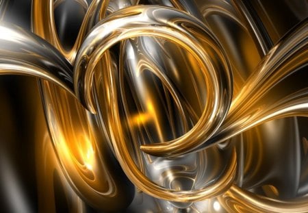 Golden Swirls - golden, swirls, tubes