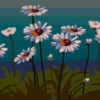 Daisies on Green