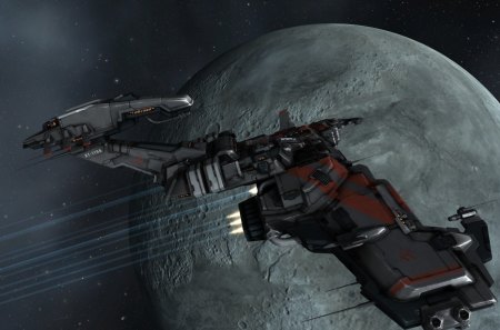 Widow - moon, mmorpg, osef, ship, widow, eve online, shadowneo29, caldari, tech 2, spaceship, video game, wallpaper