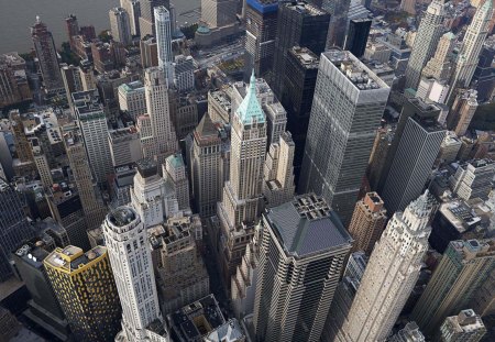 downtown manhattan - skyscrapers, city, urban, view