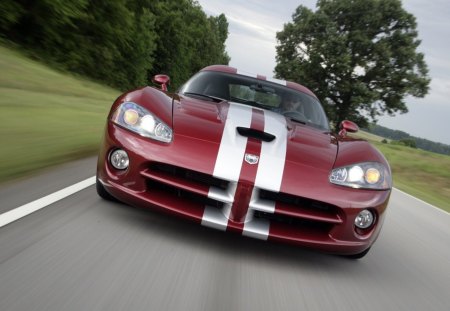 dodge viper - speed, countryside, highway, sport, car