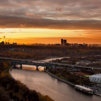 lovely sunset on moscow