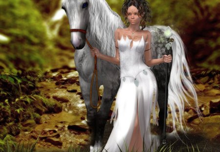 YOU CAN LEAD A HORSE TO WATER - FANTASY, HORSE, LOVELY, BEAUTY