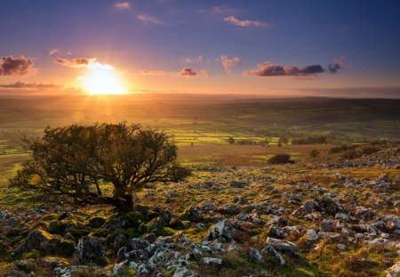 Beautiful View - nature, sky, view, moutains, beautiful, blue, sunset