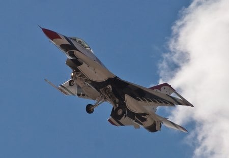 Thunderbird landing - fighting, falcon, military, F16