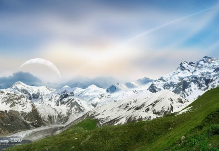 a dreamy world - snow, world, mountain, dreamy