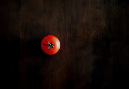 Still Life-Tomato- - table, tomato, one, red