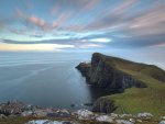 lighthouse on coastal point in scotland