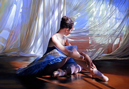 *** BALLERINA -  oil painting *** - oil, painting, people, beautiful, ballerina