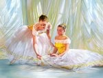 * BEAUTIFUL BALLERINA GIRLS - oil painting *