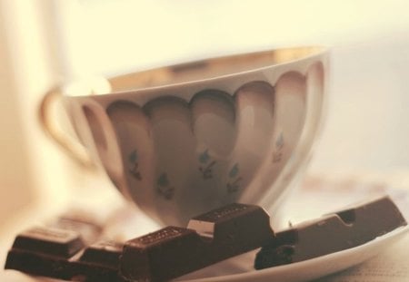 Cup Of Tea - sweet, tea, cup, chocolate