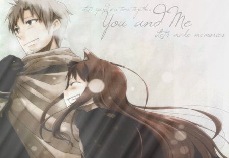 ~You & Me~ - kraft lawrence, spice and wolf, couple, anime, holo