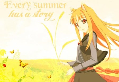 Every Summer Has A Story - anime, butterflies, spice and wolf, lovely, holo