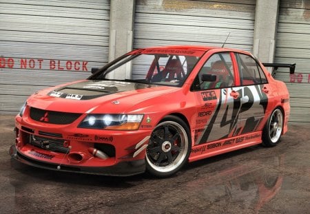 mitsubishi lancer evo - lancer, evo, car, red