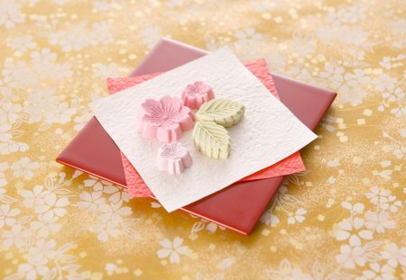 Japanese items - cards, style, shape, flower, leaves