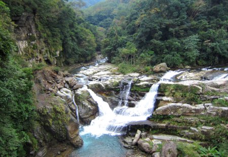 Beautiful nature - beautiful, waterfall, rock, nature