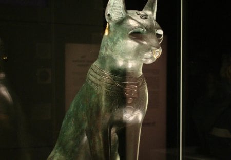 Cat - egypt, gayer anderson, animal, silver, museum, cat, glass