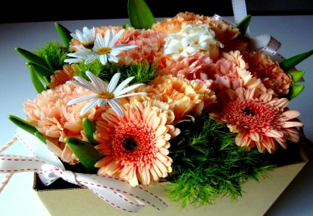 SPRING GIFT - flowers, gift, bouquet, spring