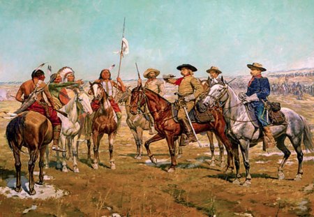 Custer - indians, cavelry, horses, Custer