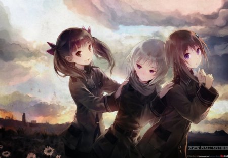 Walk Faster - girls, color, anime, outside