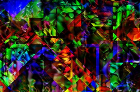 Artistic Psychedelic - shapes, curves, psychedelic, abstract, yellow, red, blue, green, orange, colors