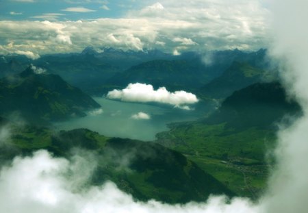 Foggy morning in the mountain top - greenery, clouds, hills, foggy, top, white, mounts, cold, lakes