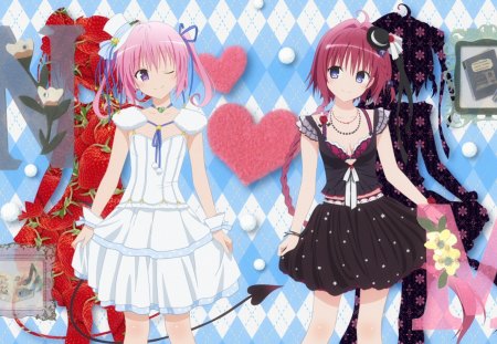 lala x mea - anime, to love ru, lala, mea