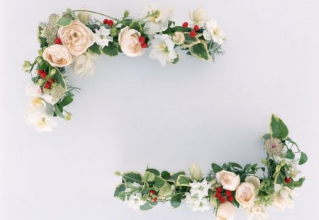 Flowers - flowers, berries, arrangement, herb, leaves