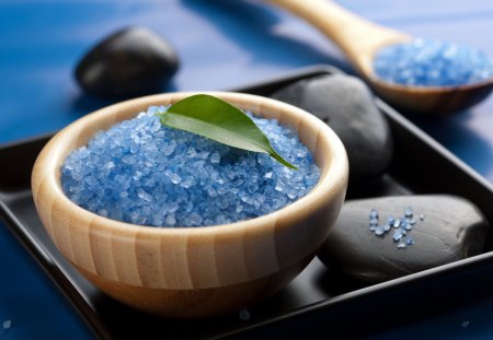 Salts from bath - beauty, salts, therapy, bath, blue, spa, sea, moments, relax