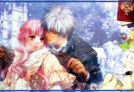 Cold winter - bilal asad ithnan faranbald, female, duo, visual novel, wand of fortune, cold, game, anime, manga, male, love, couple, girl, lulu, boy, snow, winte, guy