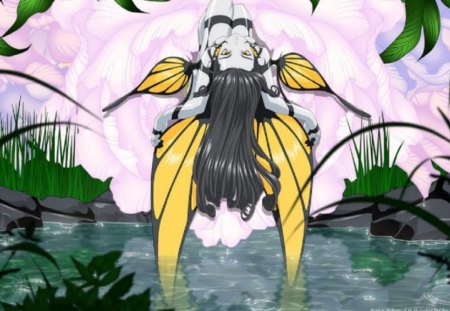 Ah My Goddess - girl, water, anime, fairy, flower