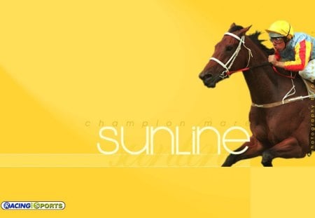 Sunline - yellow, Horses, animals, sun