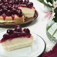 Black Cherry Topped Cake