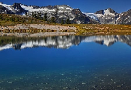 Reflection of The Mountains - lake, mountains, water, reflection, landscape, nature