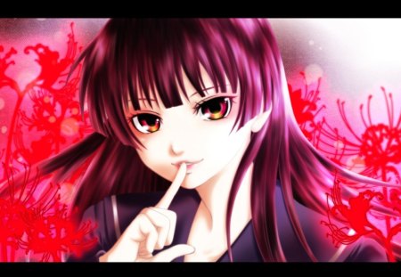 Animce - girls, 2013, she, girl, eyes, long hair, seifuku, kanoe yuuko, tagme, red, anime, cute, tasogare otome x amnesia