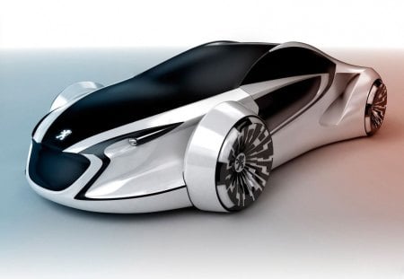 Peugeot - white, future, car, black, cars