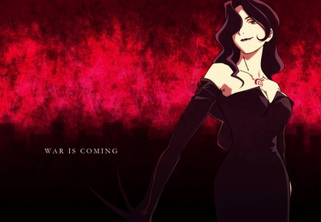 Lust - black, girl, anime, red