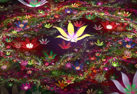 3d flowers - pretty, flowers, 3d, many