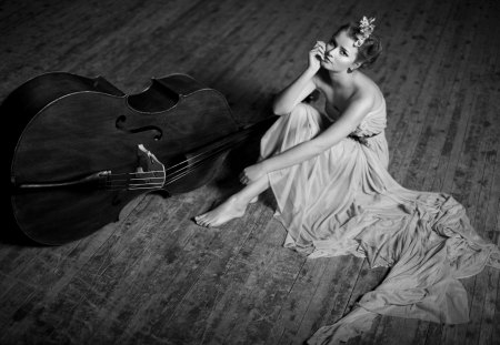 * - beauty, woman, art, music, classic, black and white, creative, bass