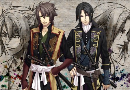 Behind Words - Samurai, Hakuouki Shinsengumi Kitan, Hakuouki, Toshizou Hijikata, Souji Okita