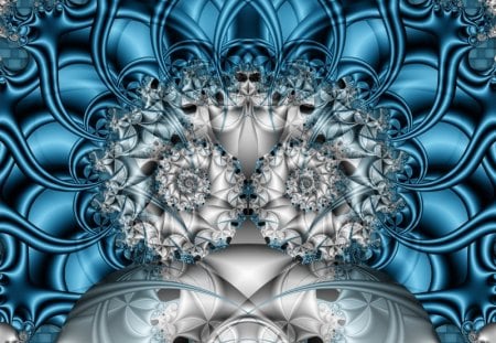 Mesmorized - ice blue, mesmorized, fractal, color