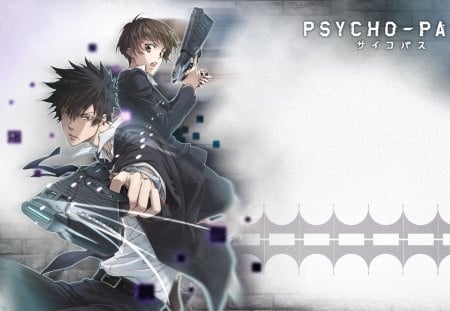 Psycho Pass - gun, guys, boys, psycho pass, cant think of a fourth