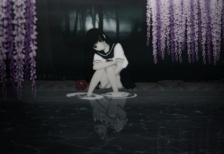 Hell Girl - outside, anime, girl, water