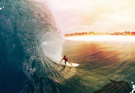 wave surfing - oceans, men, wave, surfing