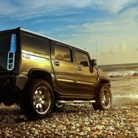 hummer jeep van going down