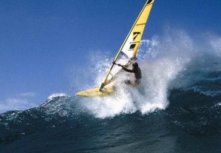 windsurfing - oceans, surfing, wave, wind