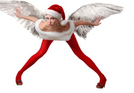 sexy christmas angel - sexy, hat, angel, christmas