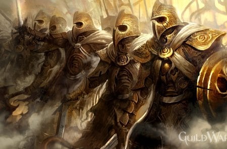 Soldiers of War - armor, shields, guild wars, games, armour, warriors, soldiers, army, video games, weapons