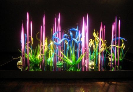 Glass display - shapes, display, colors, art, glass