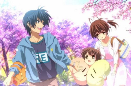 picnic time - anime, clannad, wallpaper, other